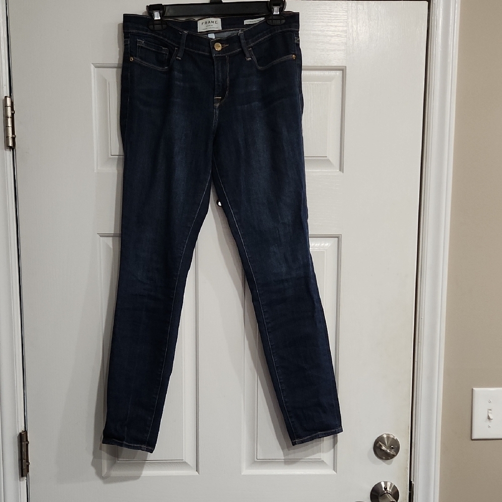 Dark Blue Skinny Jeans Le Skinny de Jeanne Size 29 Inseam 28.5"